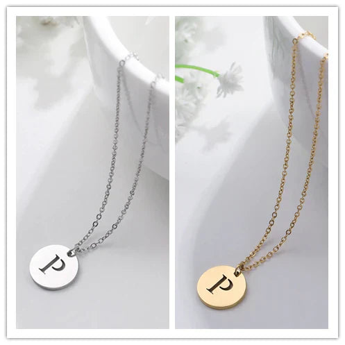 Elegant Gold Letter Pendant Necklace