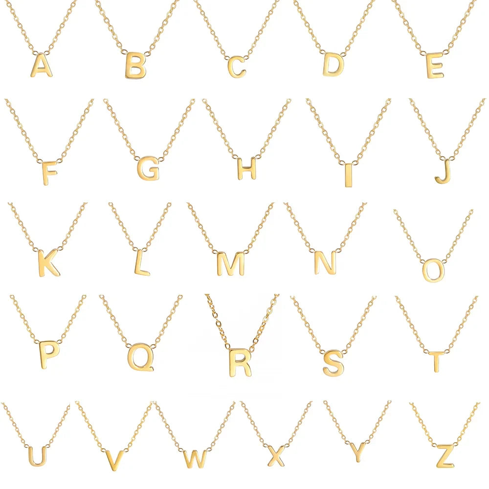 Shining Alphabet Pendant Necklace