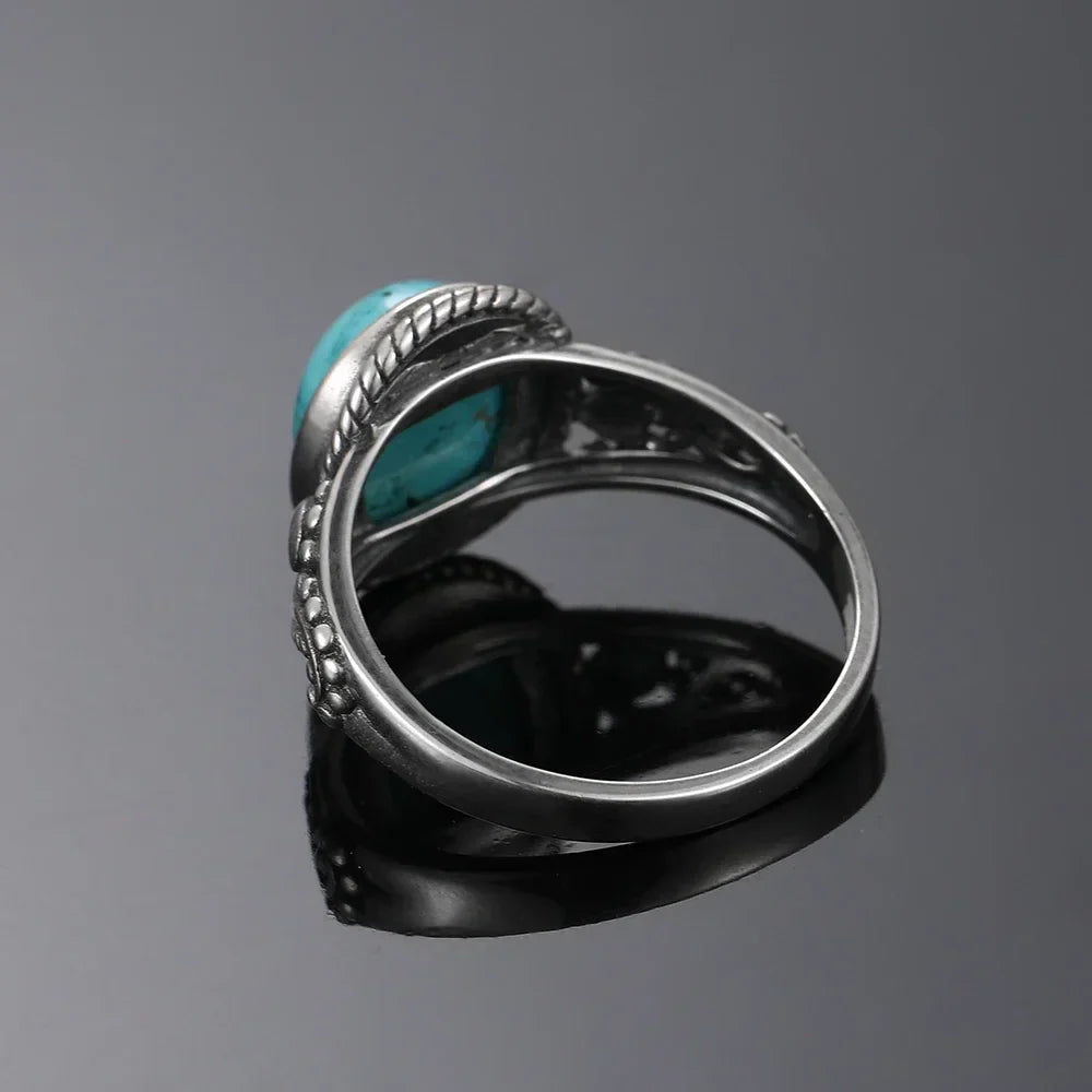 Timeless Silver Oval Turquoise Ring