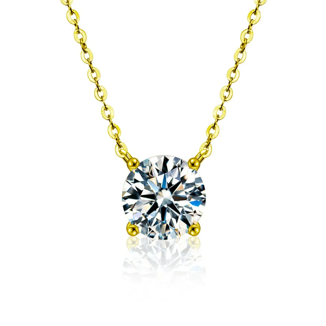 Sterling Silver 18K Gold Plated Zircon Necklace