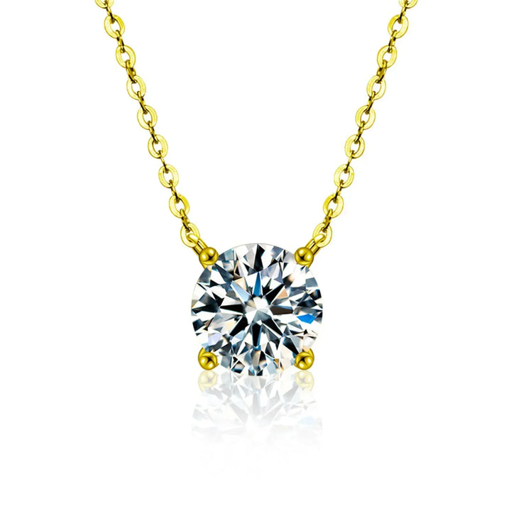 Sterling Silver 18K Gold Plated Zircon Necklace