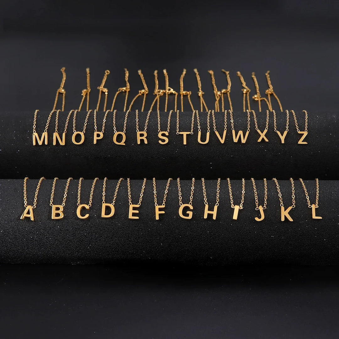 Shining Alphabet Pendant Necklace