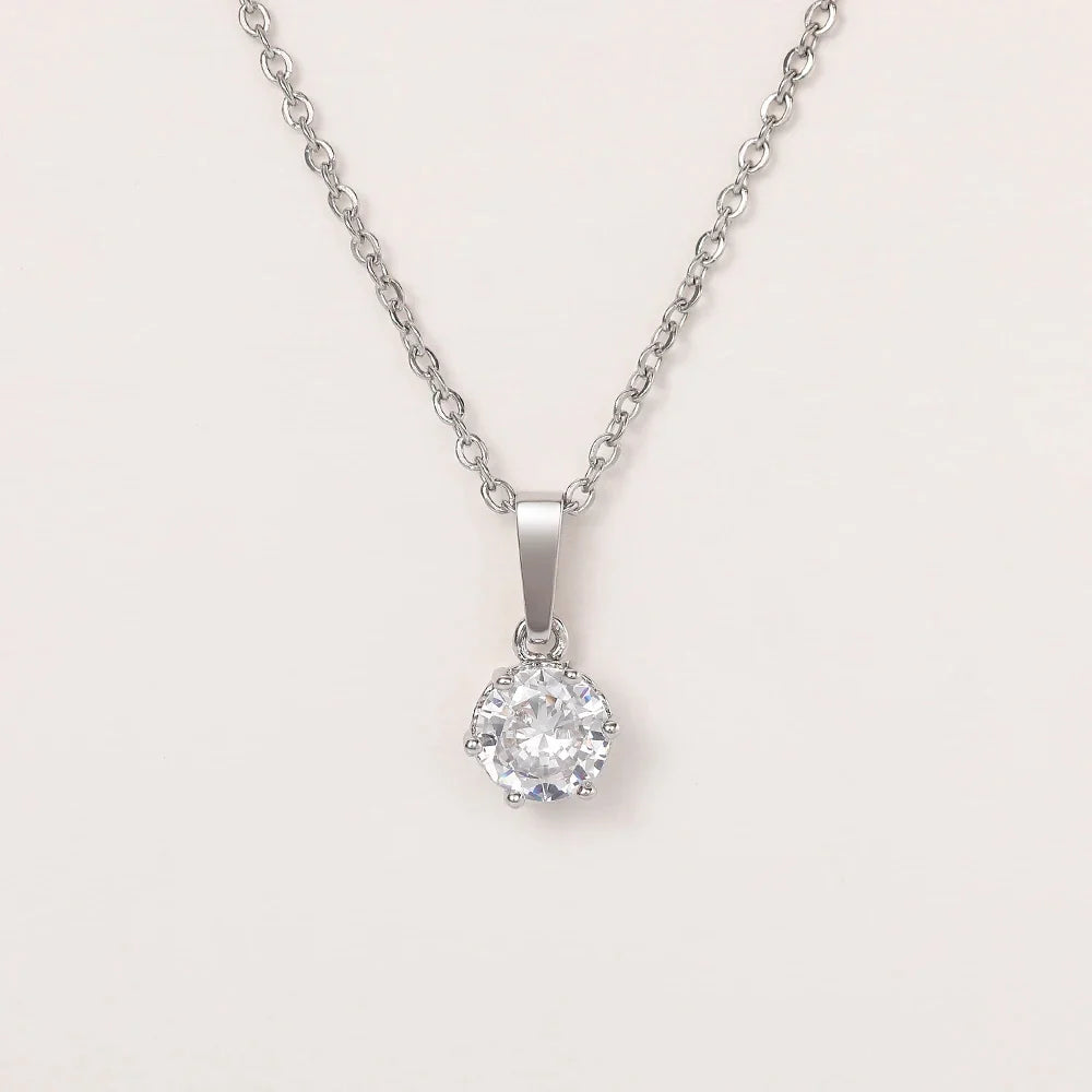Classic Zirconia Pendant Necklace