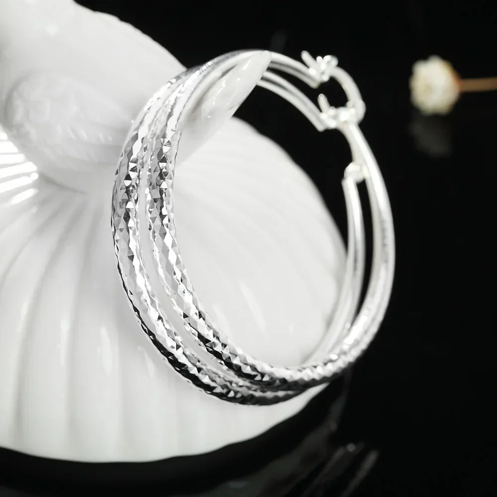Sterling Silver Circle Hoop Earrings
