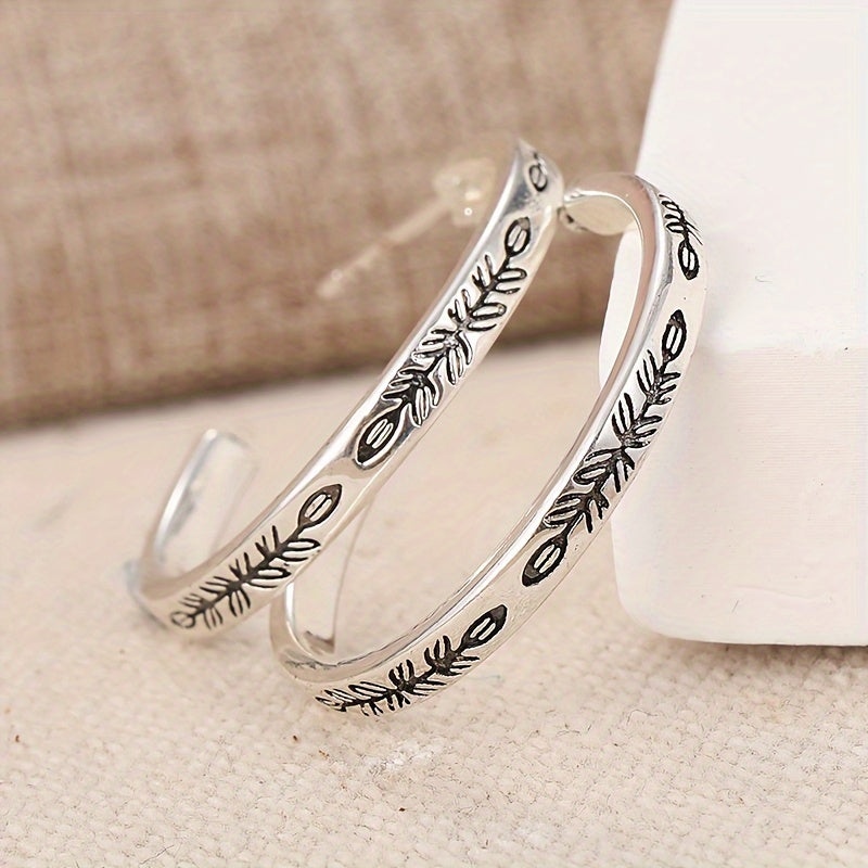 Unique Silvery Hoop Earrings